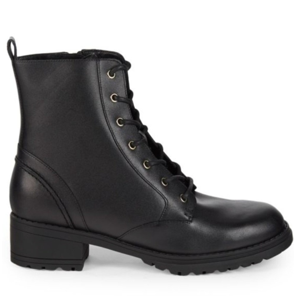 Cole Haan Size 6.5 Black Leather Moto Ankle WATERPROOF Boots NEW CAMEA $210